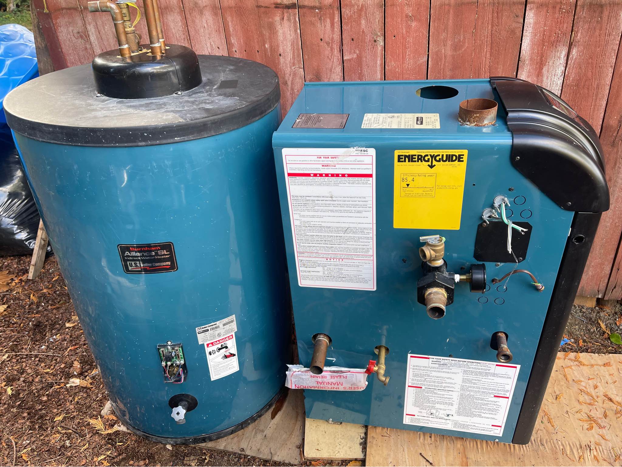 Burnham boiler system with 30 2’ slim low profile radiators they attach ...