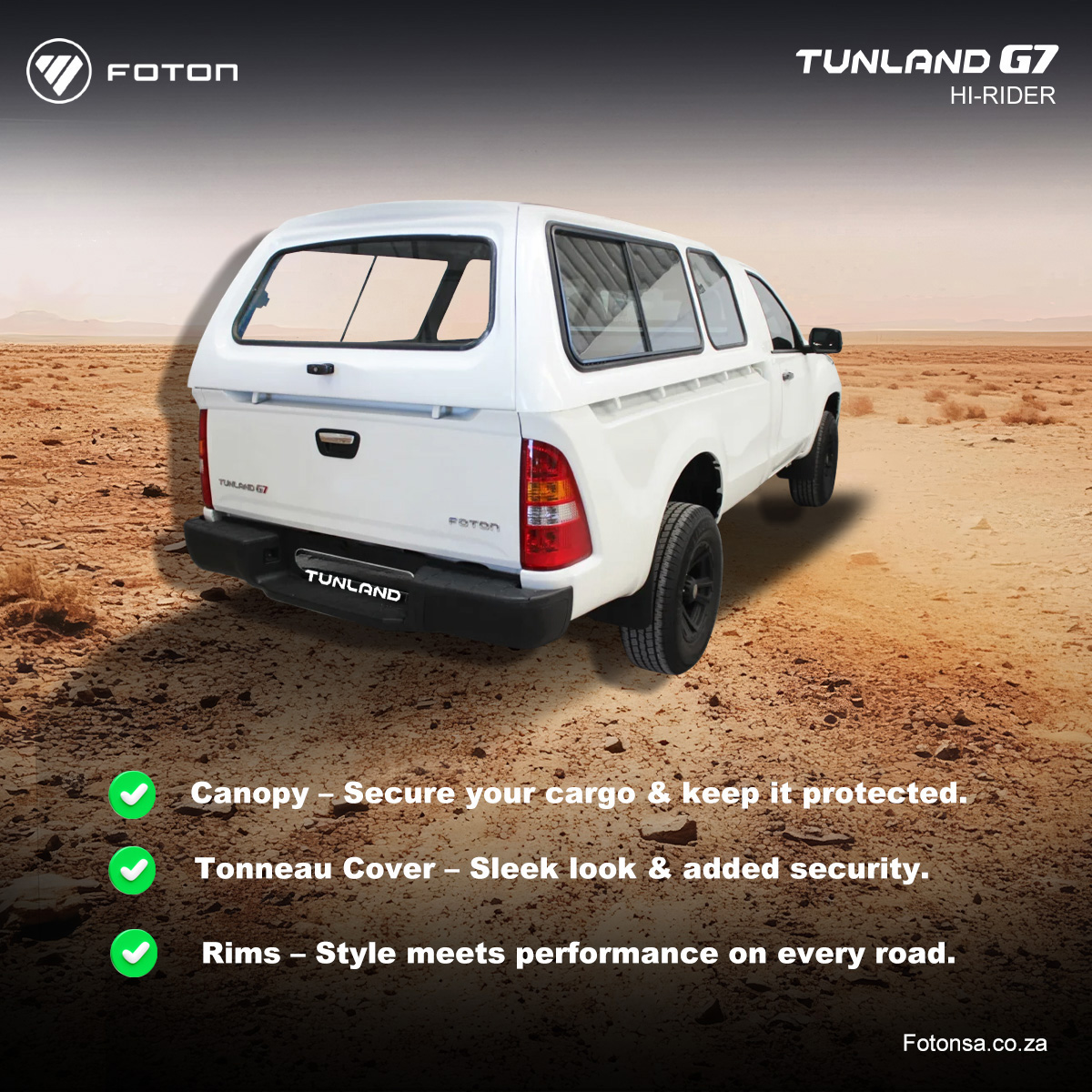 Foton - Make your Foton Tunland G7 Single Cab Hi Rider truly yours with ...