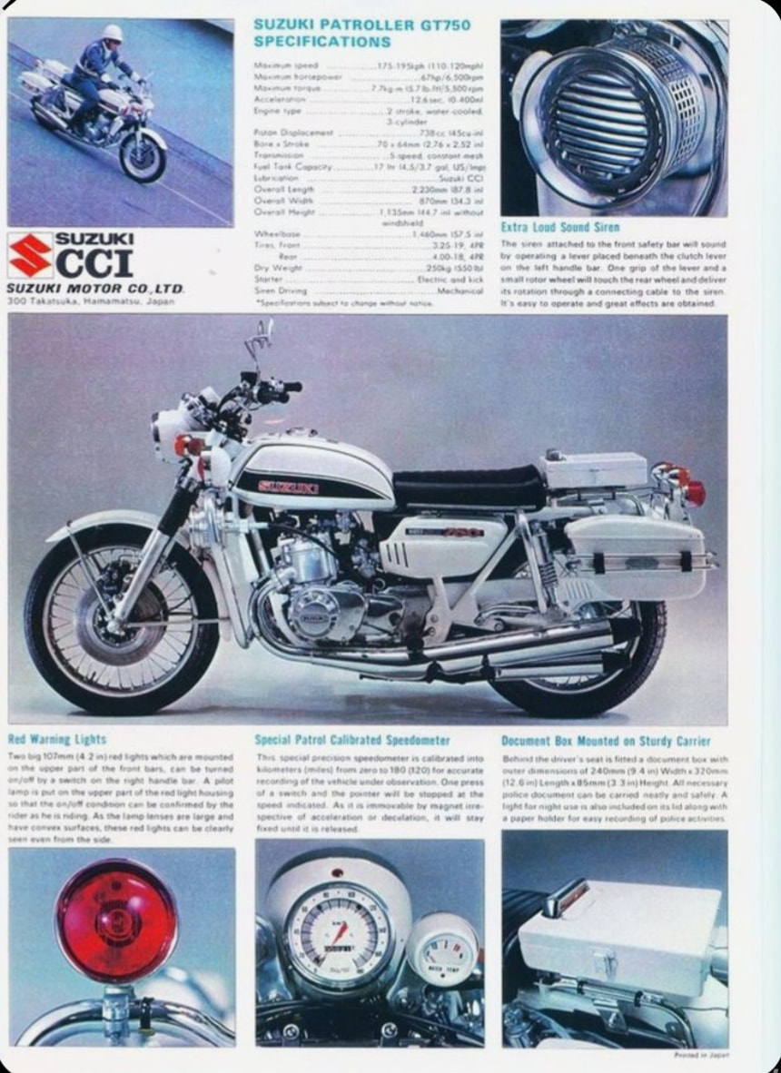 Suzuki GT750 police special! *Who knew?