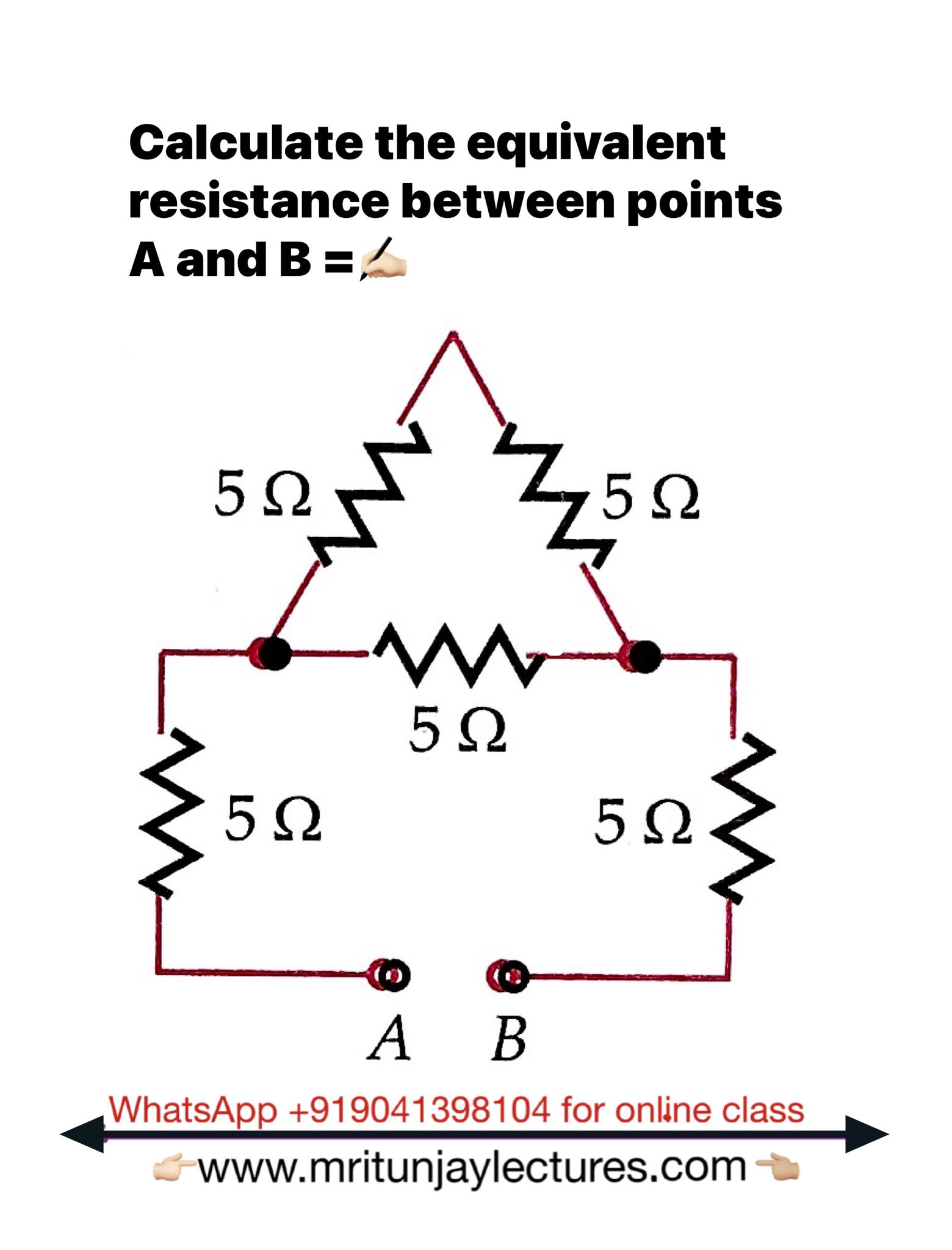 Pro-Mathematics | Calculate the equivalent resistance between points ...