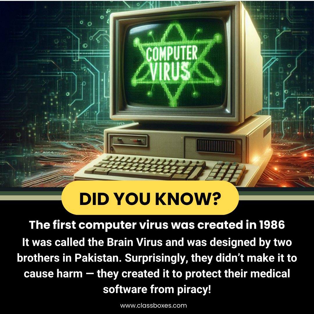 Classboxes - The world’s first computer virus, the Brain Virus (1986 ...