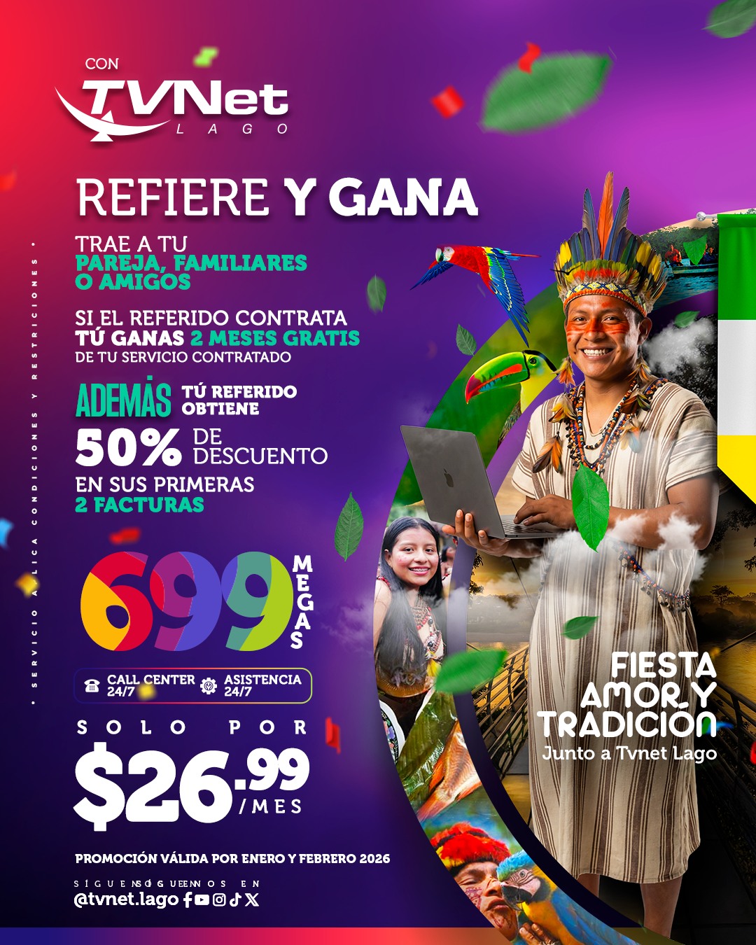 TvNet - 🔥 REFIERE Y GANA con TVnet Lago 🔥 Celebra la Fiesta, el Amor y ...
