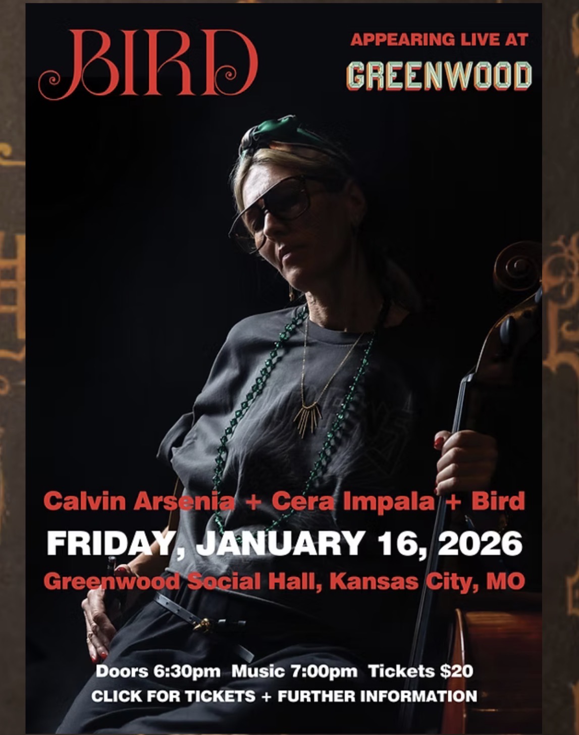 Bird live at Greenwood Social Hall in Kansas City, MO