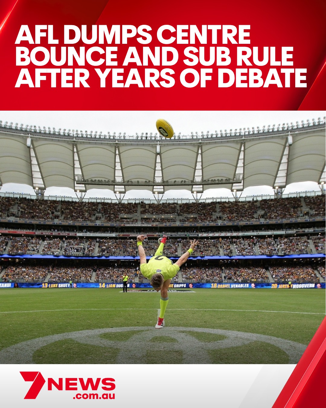 7NEWS - The traditional centre bounce will disappear for good under ...