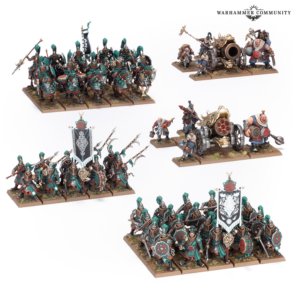The Armies of Grand Cathay clash with the Warriors of Chaos in the