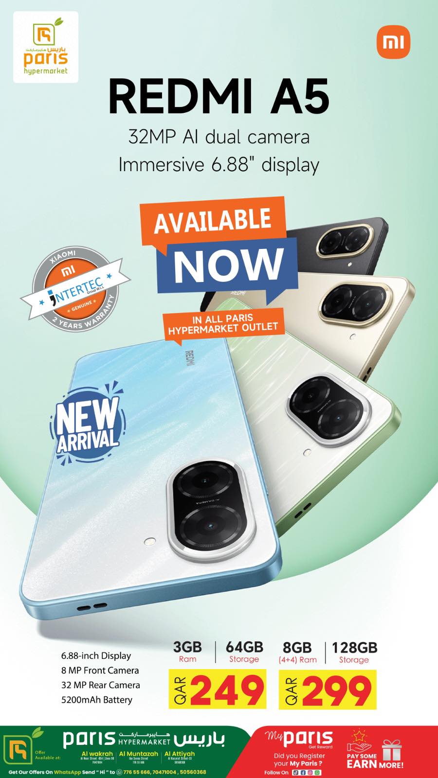 Introducing the all-new Redmi A5 — built to give you more. ✨ 32MP