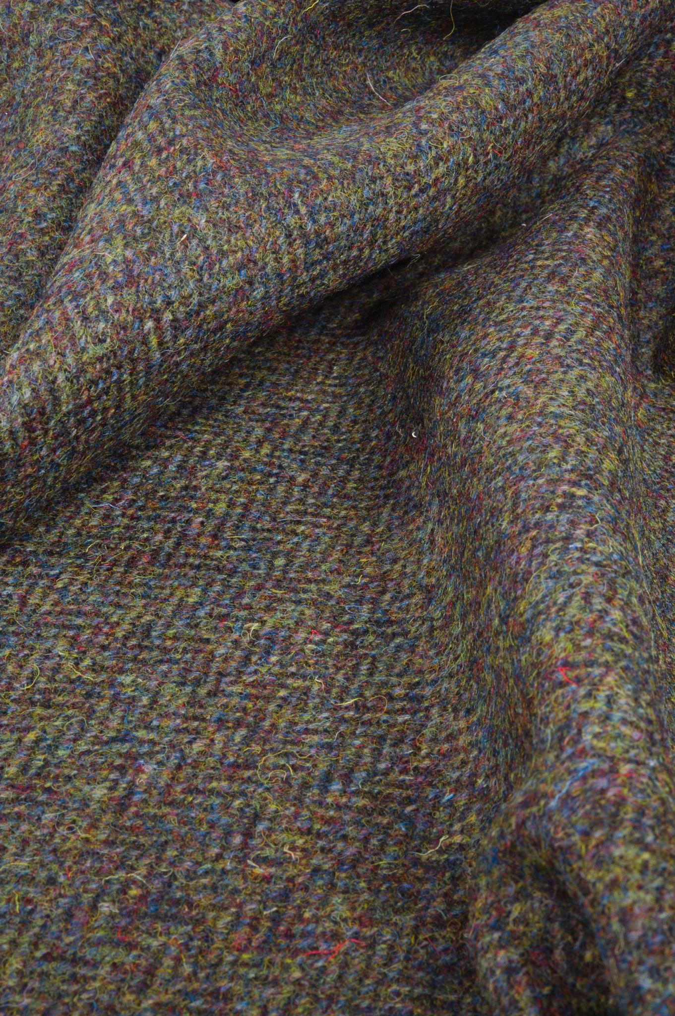 Harris Tweed A0263 with grey and purple tones and burgundy overcheck