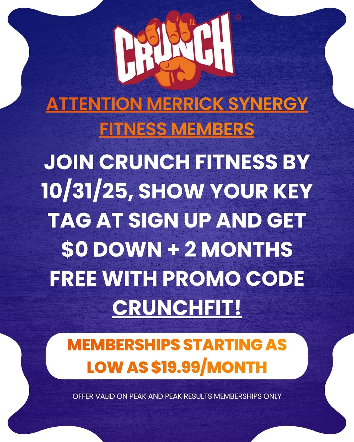 Crunch - 🚨 Attention Merrick Synergy Fitness Members! 🚨 Make the switch ...