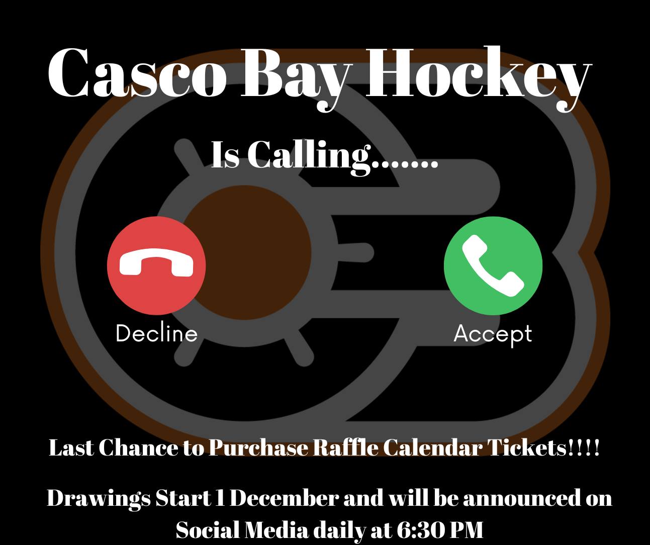 Casco - ⏰ LAST CALL FOR CALENDAR RAFFLE TICKETS! ⏰ Our prize drawings ...