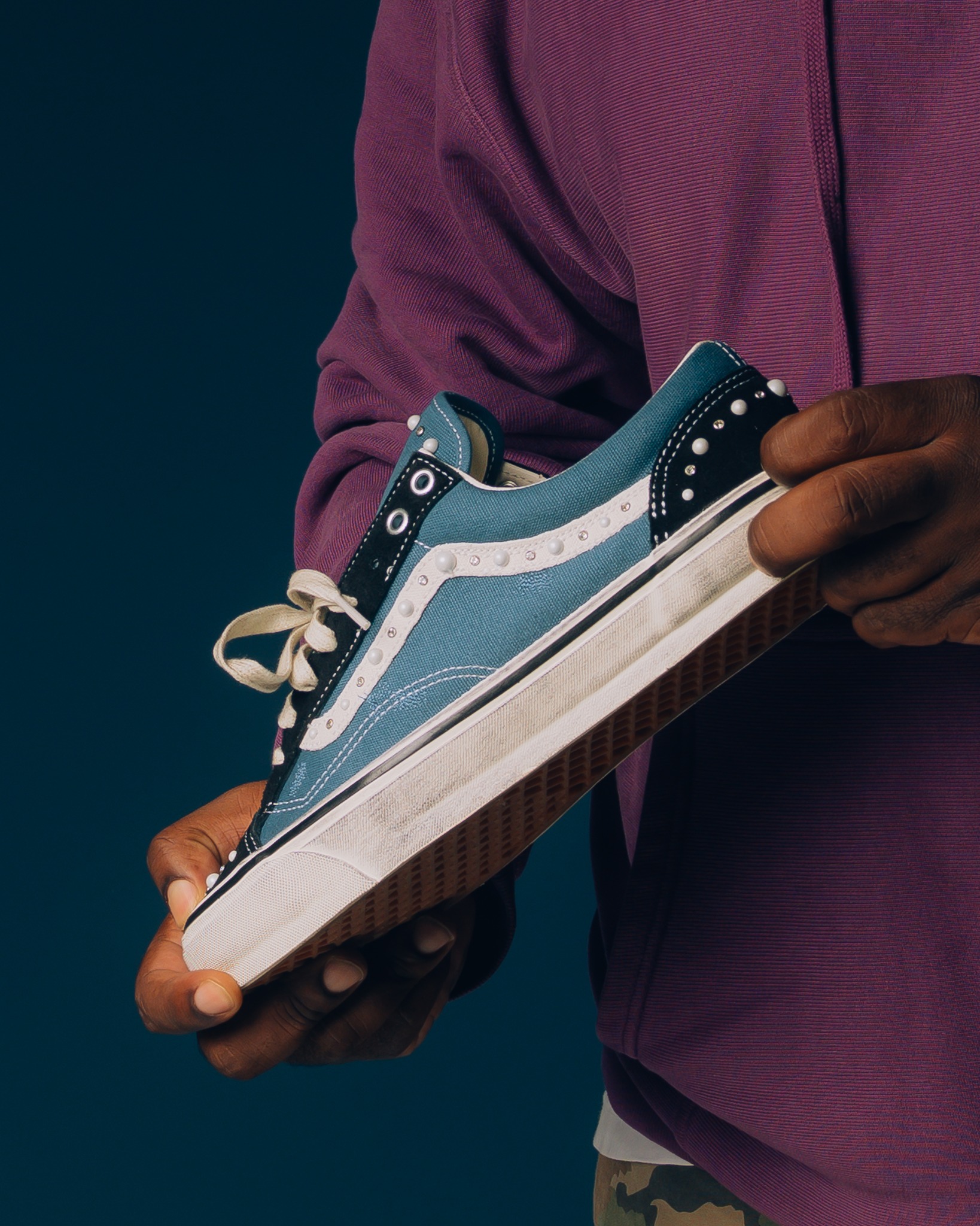 Pearls scatter across the Vans LX Old Skool 36 
