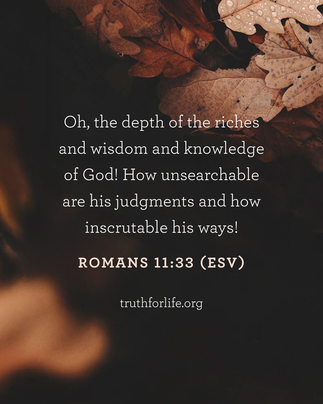 Oh, the depth of the... - Truth For Life with Alistair Begg | Facebook
