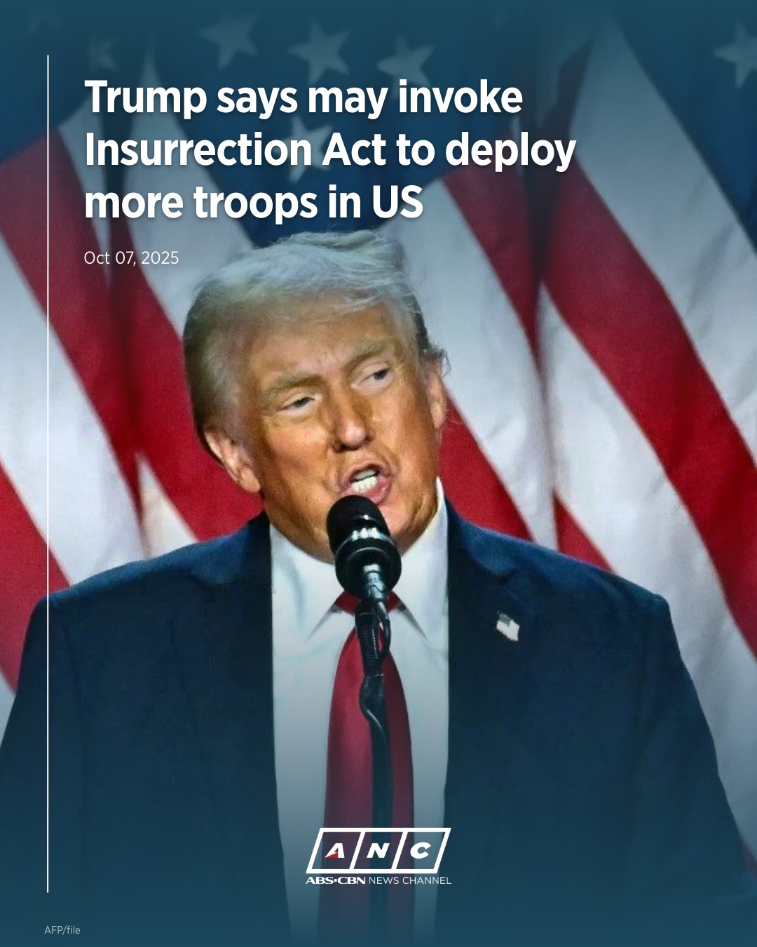 ANC 24/7 - President Donald Trump threatened to use... | Facebook