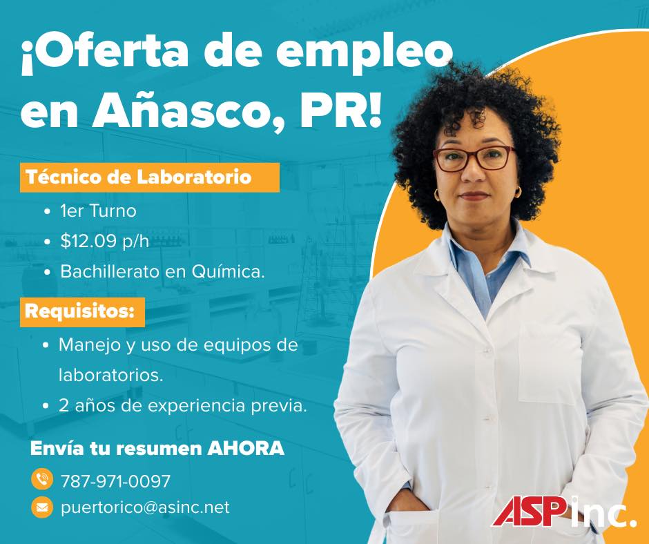 Advance - 💼 OFERTA DE EMPLEO EN AÑASCO 💼 Posición: Técnico de ...