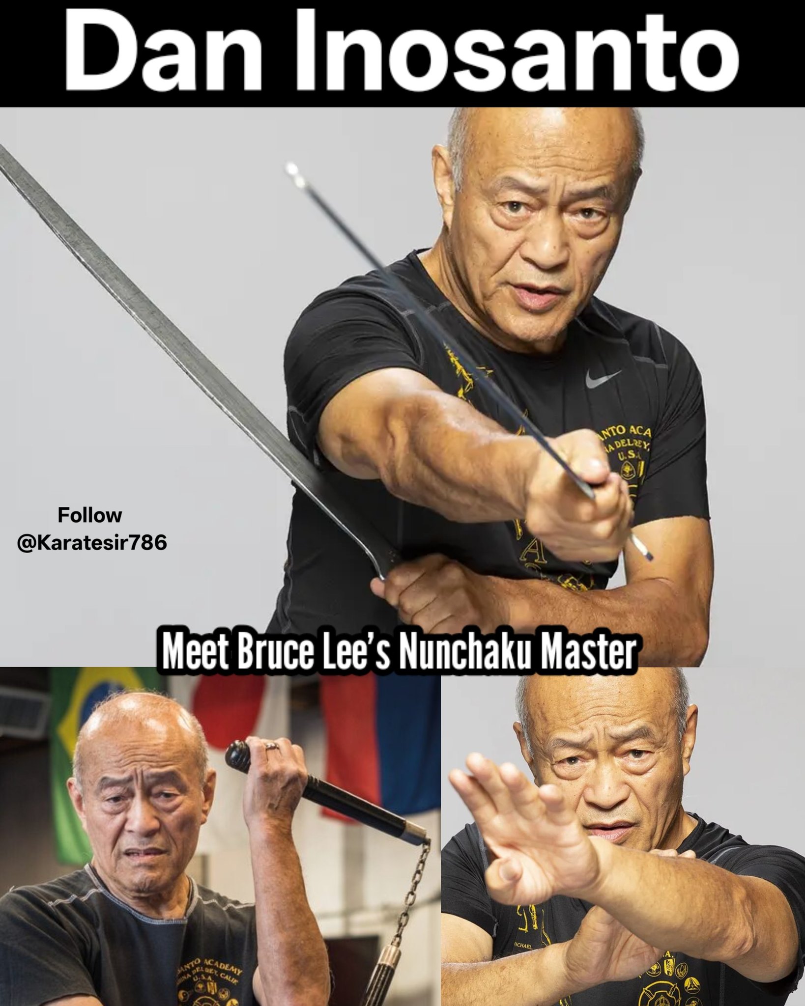 This image features Dan Inosanto, an American martial arts