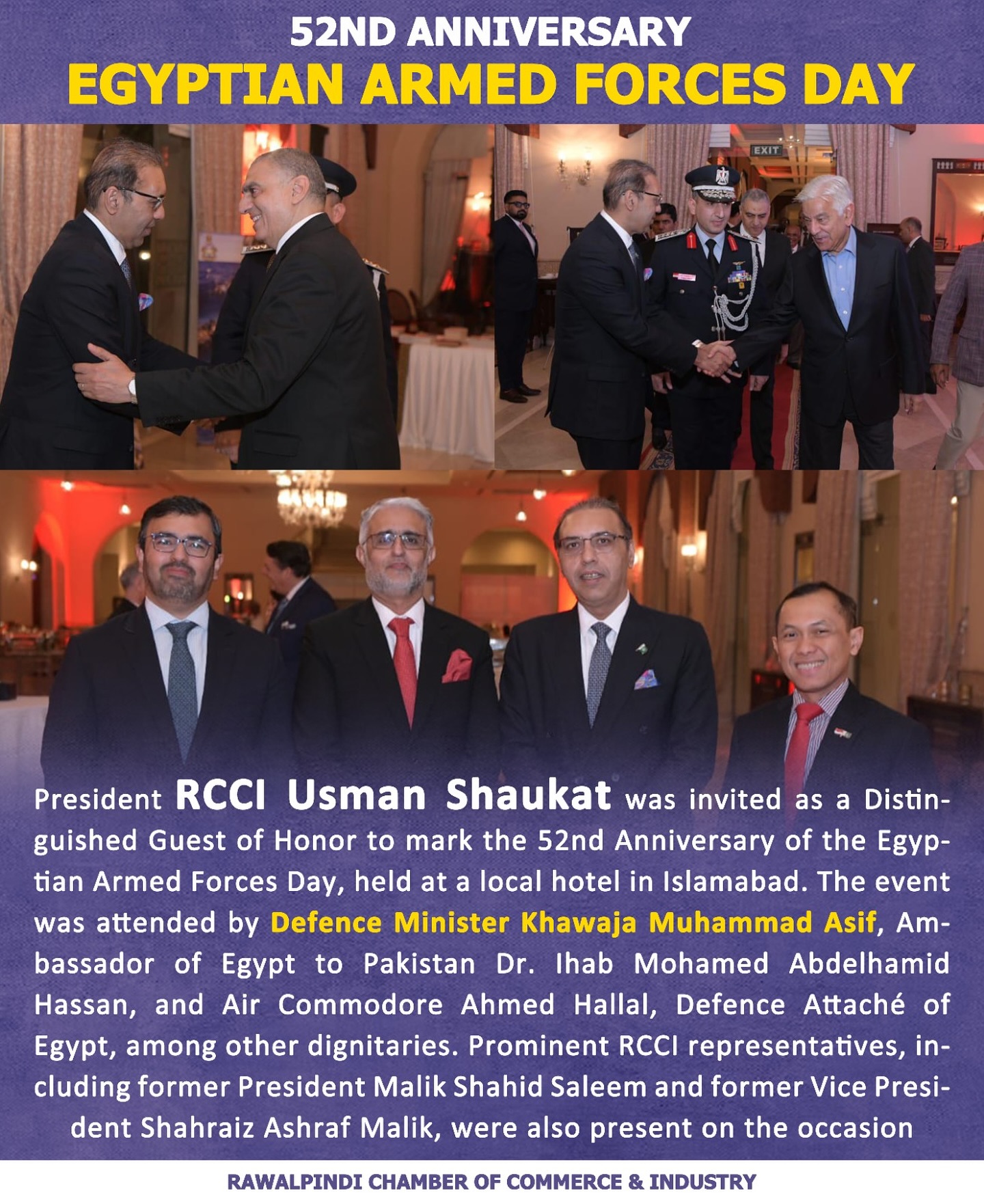Rawalpindi - 🇪🇬 RCCI President Invited as Distinguished Guest at ...