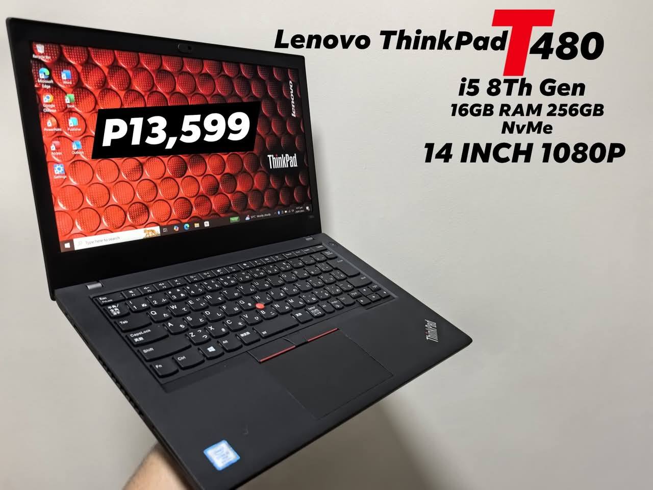 RCJ - Lenovo Thinkpad T480 i5-8350U 1.9GHZ 8TH GEN 8 CPU 16GB RAM 256GB ...