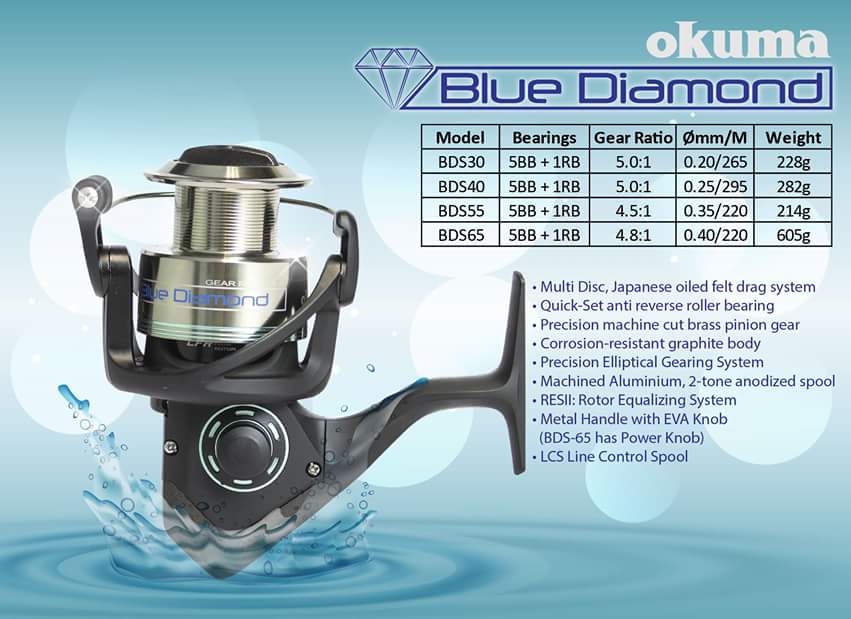 okuma blue diamond reels Spinning Rod and a stainless steel reel seat. Okuma Blue Diamond Rod |