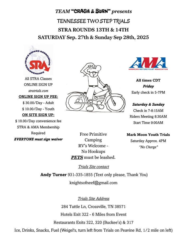 STRA Southeastern Trials Riders Association | Registration for the ...