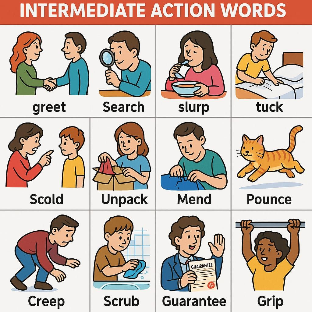 Action Words 📌📌📌 Follow... - English Learning Institute | Facebook