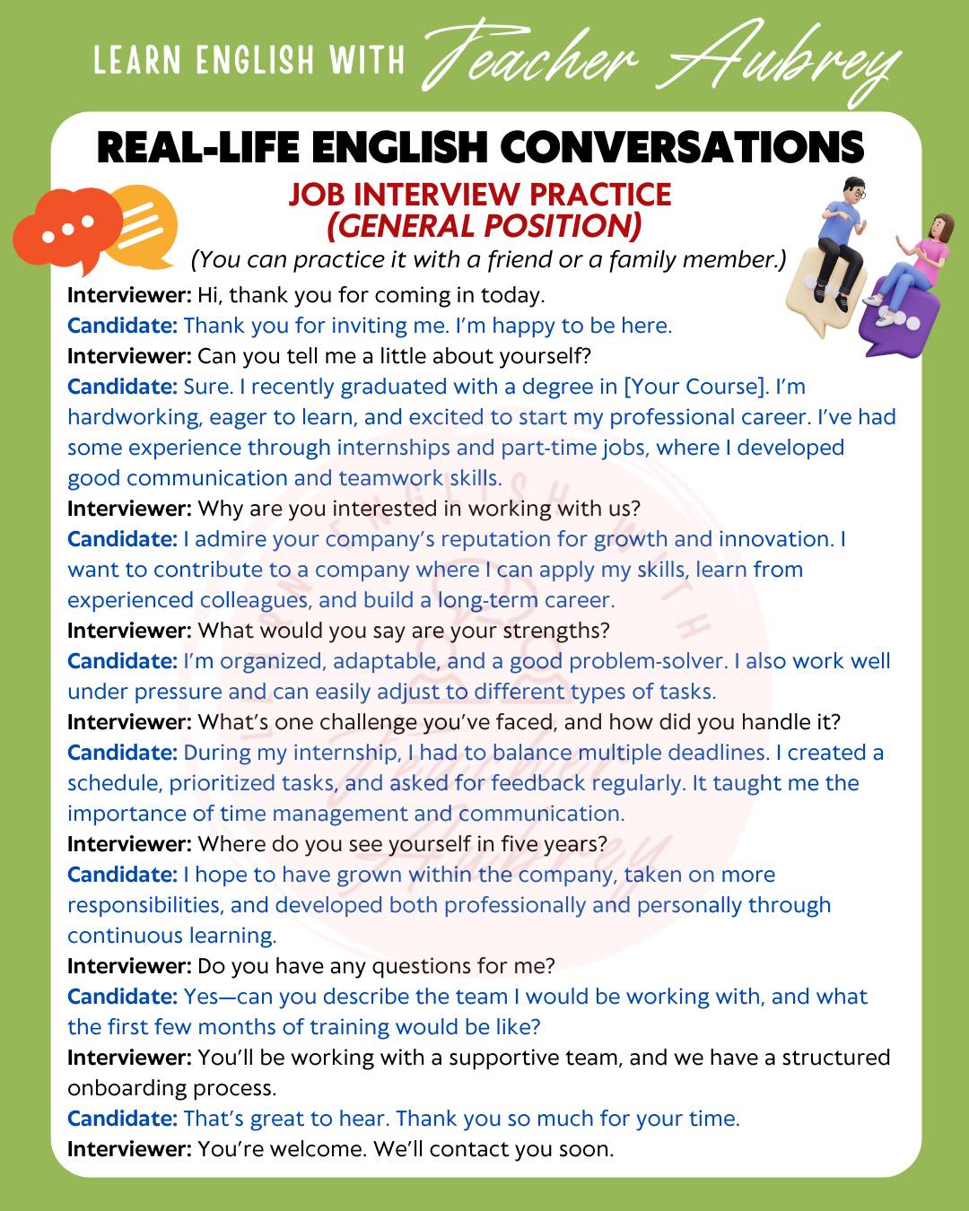Learn - Real-Life English Conversations 🗣️ (Job Interview Practice ...