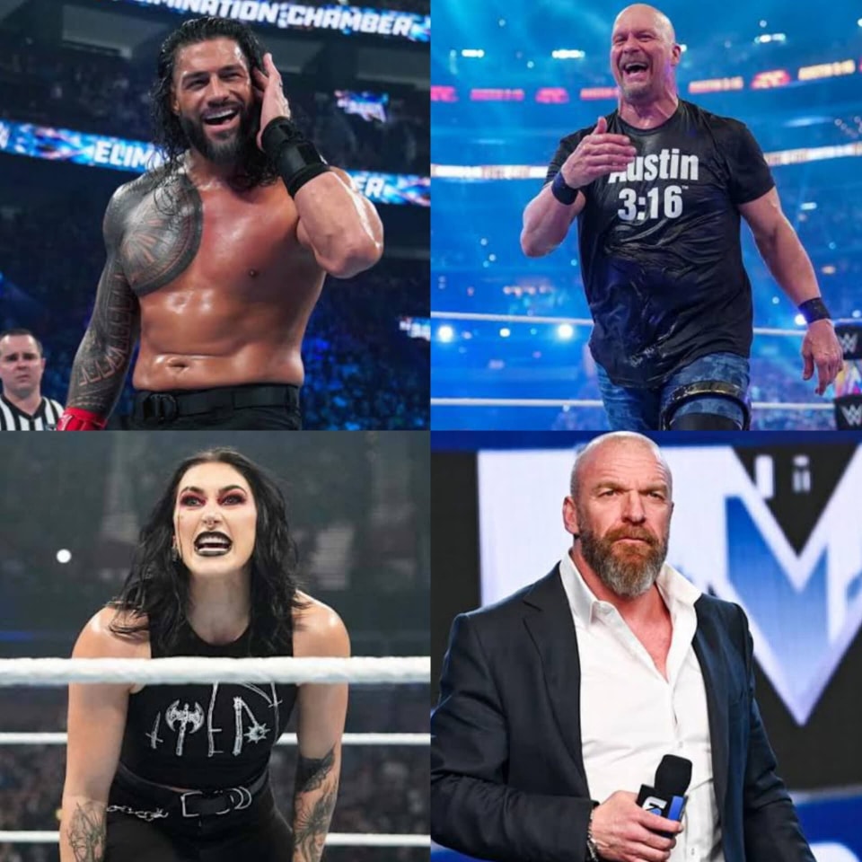 Rope - Roman Reigns Stone Cold Steve Austin Triple H Rhea Ripley ...