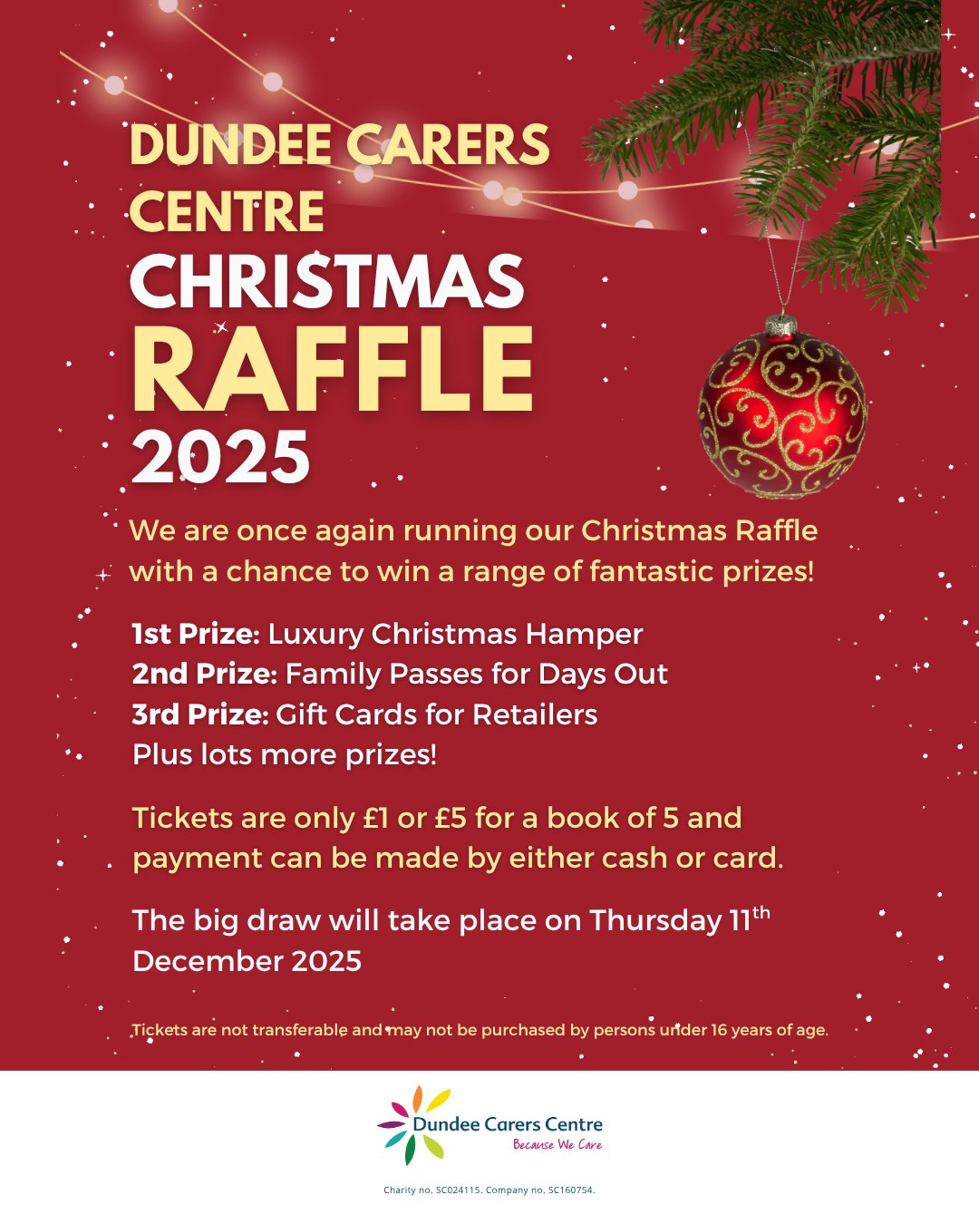 🎄 Our Christmas Raffle 2025 is... - Dundee Carers Centre | Facebook