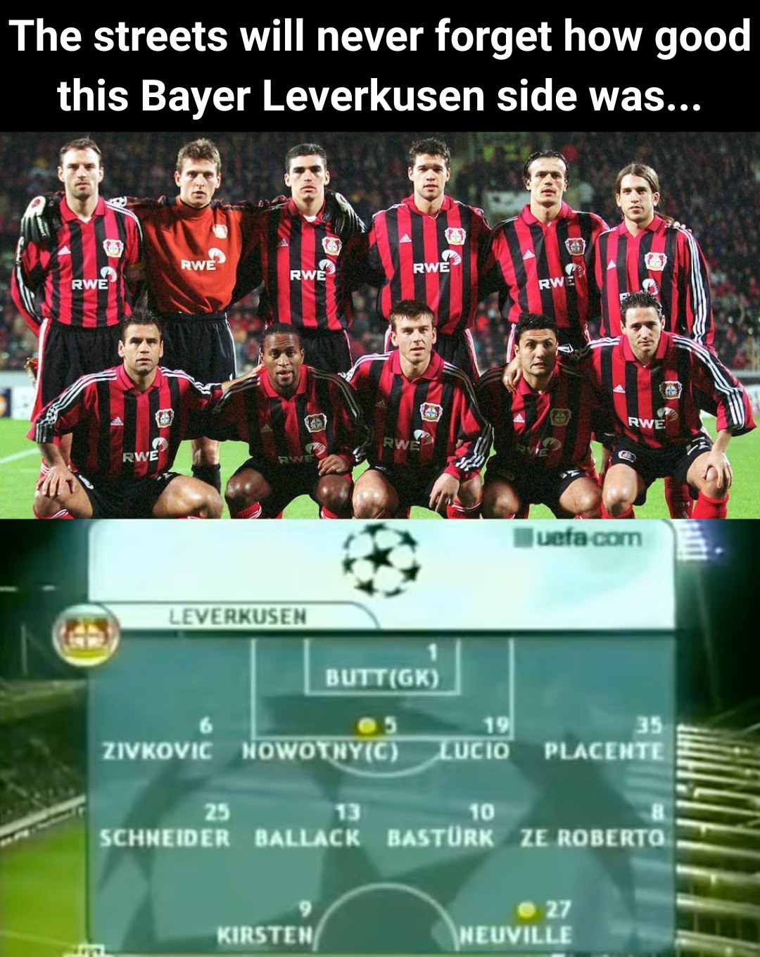 Bayer Leverkusen in 2002 German Cup Final Živković🇭🇷 Lucio