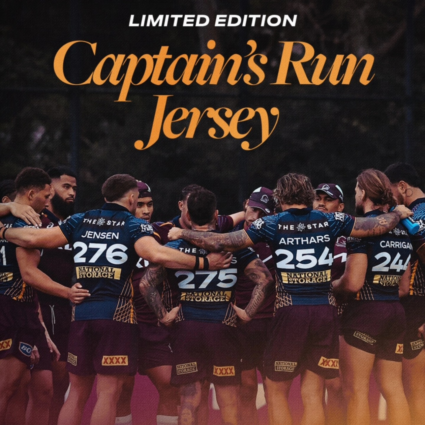 Brisbane Broncos 2025 Captains Run Jersey is now for sale only on
