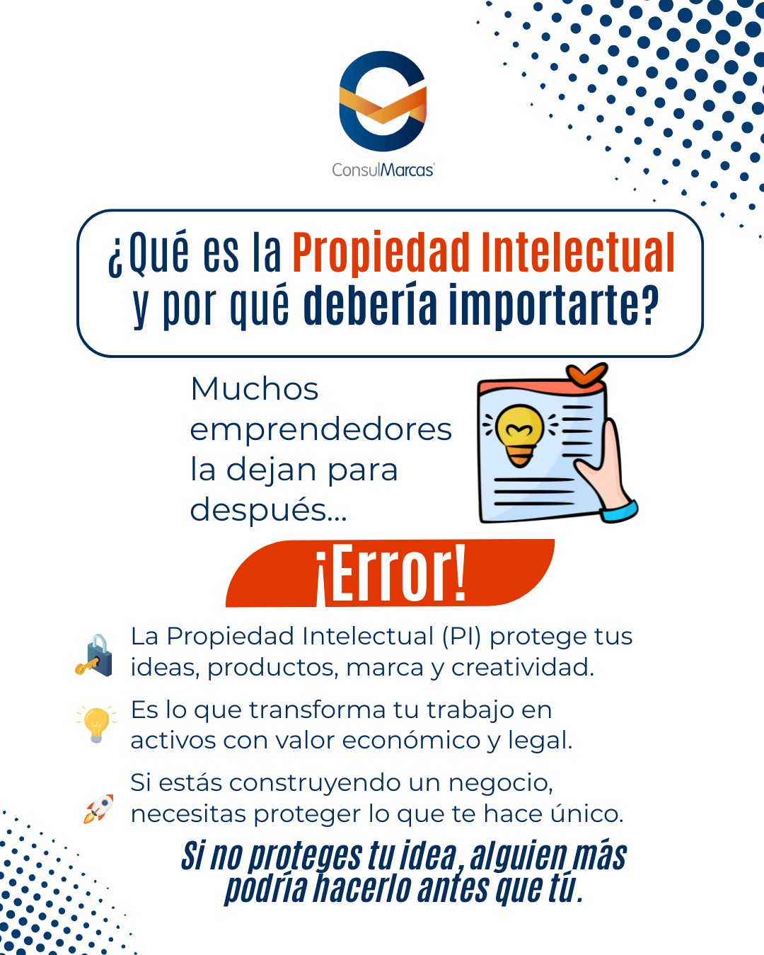 ConsulMarcas - ¡𝗢𝗷𝗼, 𝗲𝗺𝗽𝗿𝗲𝗻𝗱𝗲𝗱𝗼𝗿𝗲𝘀 𝘆 𝗰𝗿𝗲𝗮𝗱𝗼𝗿𝗲𝘀! ⚠️ Un error muy común ...