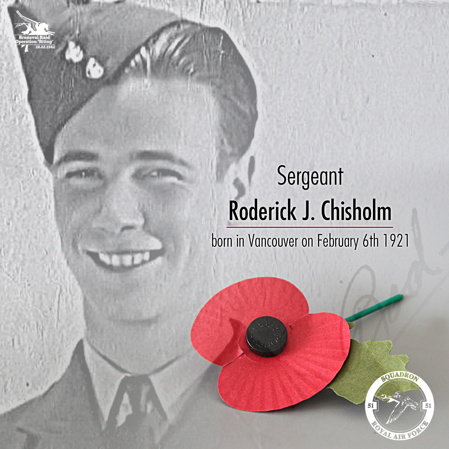 Bruneval - 🇨🇦 Today, we remember Sergeant Roderick J. CHISHOLM Unit: 51 ...