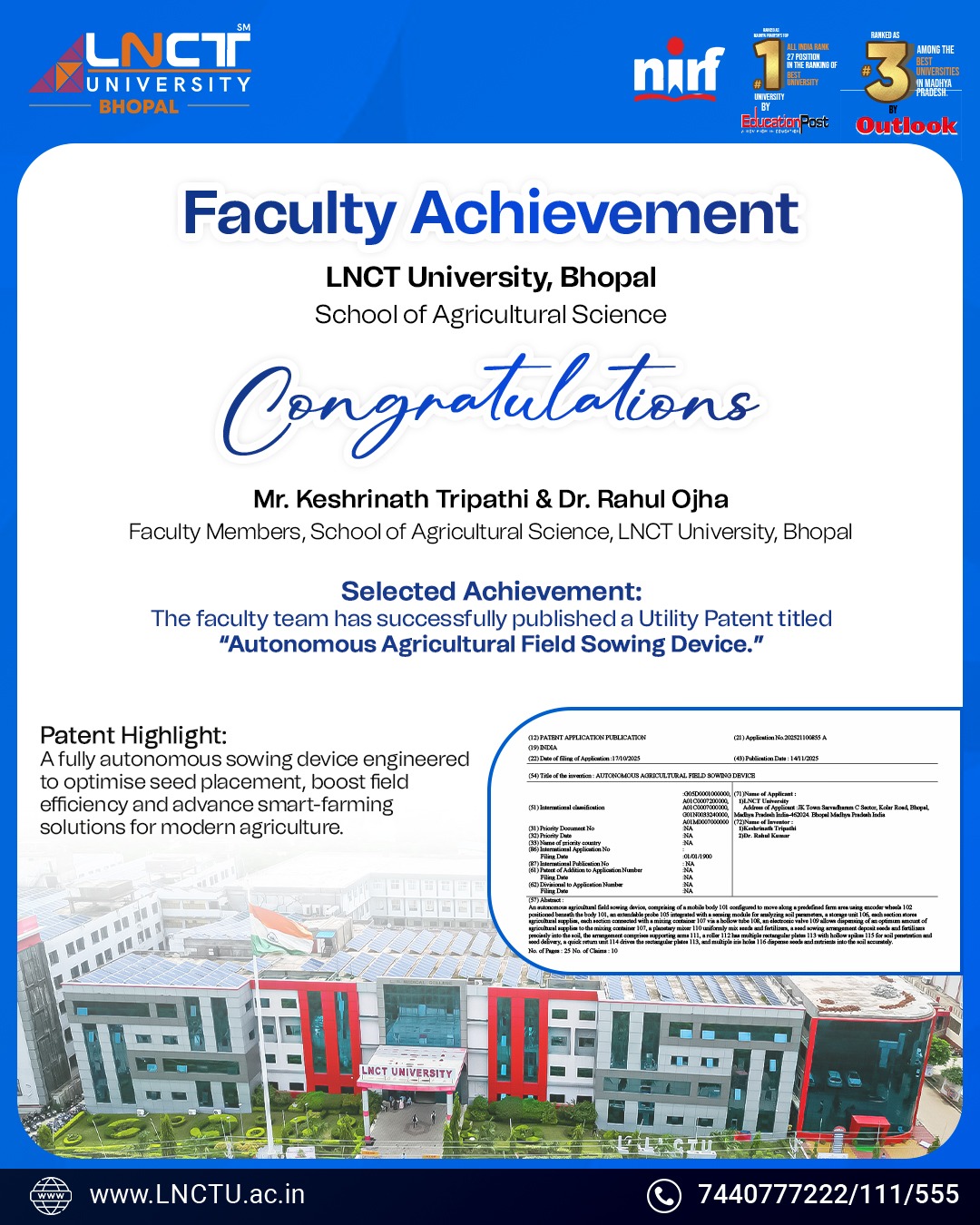 LNCT - Congratulations to Mr. Keshrinath Tripathi & Dr. Rahul Ojha for ...