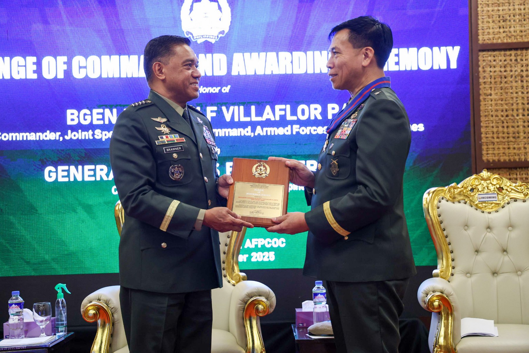 Armed - AFP Chief of Staff General Romeo S. Brawner Jr. presents a ...
