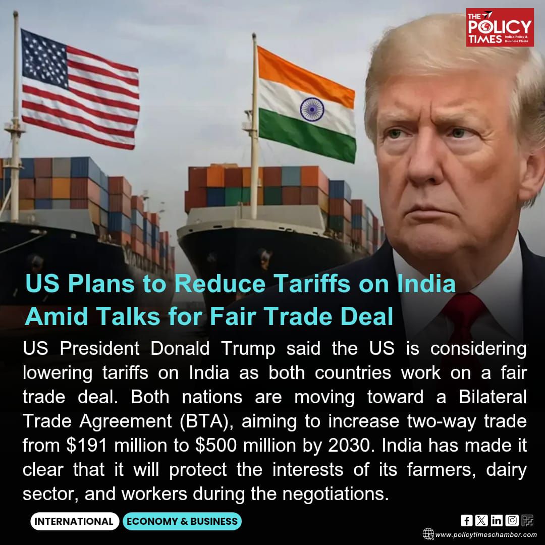 The Policy - USA may reduce tariffs on India as both countries work ...