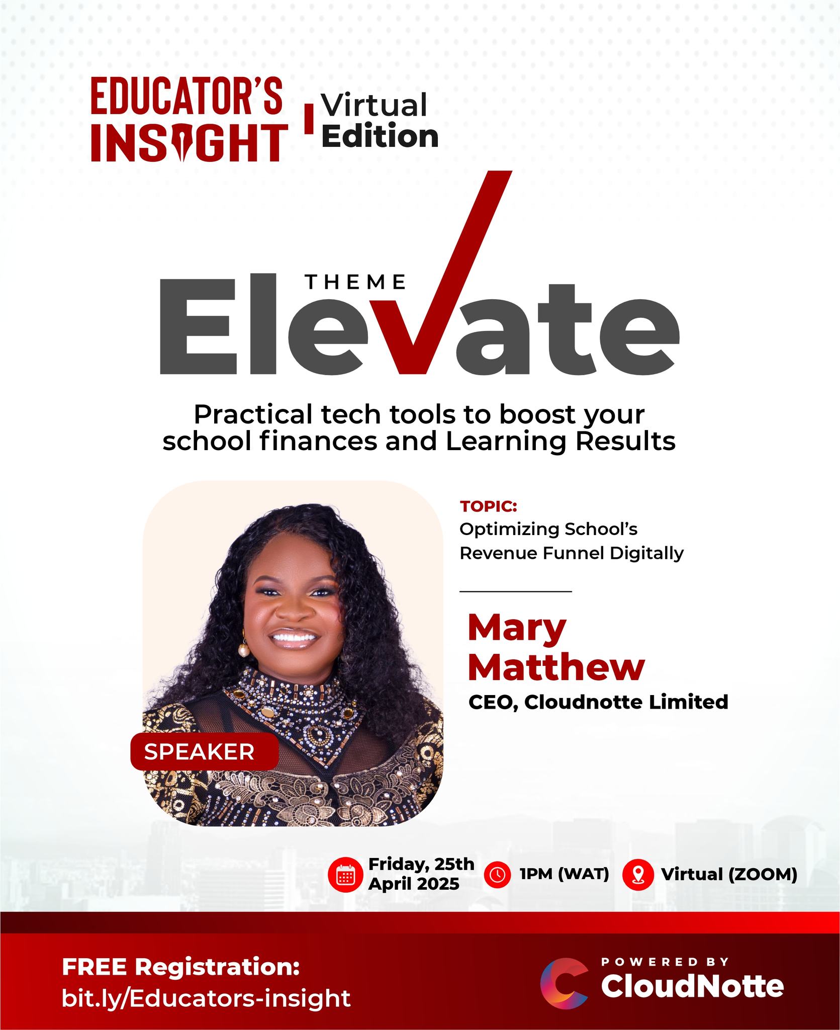 Cloudnotte - Meet Our Speaker: Mrs. Mary Matthew CEO,... | Facebook