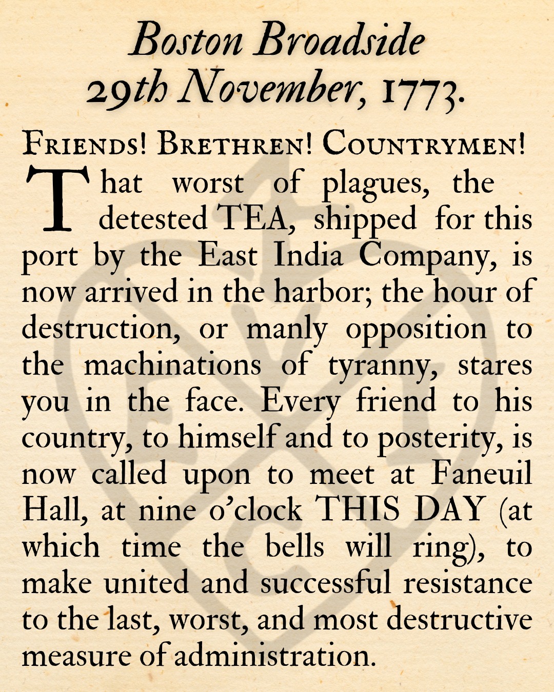 #OTD 252 Years Ago A... - Boston Tea Party Ships & Museum | Facebook