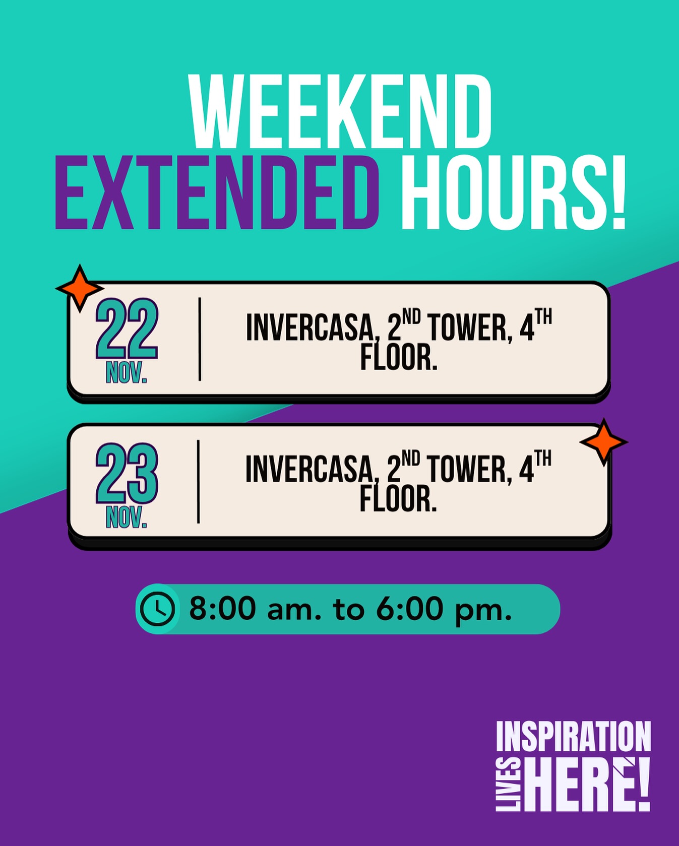 Our WEEKEND EXTENDED HOURS are... - Inspiro Nicaragua | Facebook