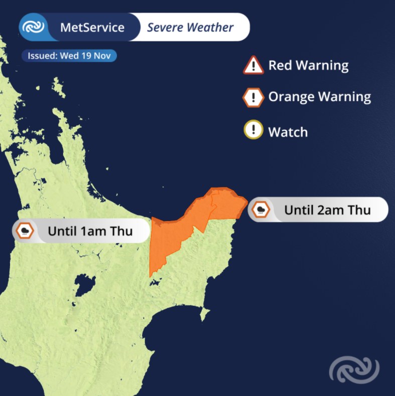 ⚠️Severe Weather Update🔔 🟠💧The... - MetService New Zealand | Facebook