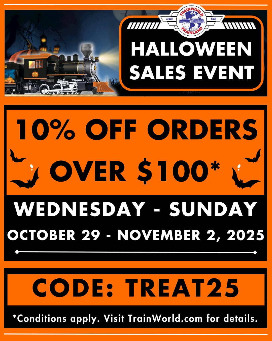 TrainWorld.com - Halloween Sales Event! 🎃 Save 10% off orders over $100 ...