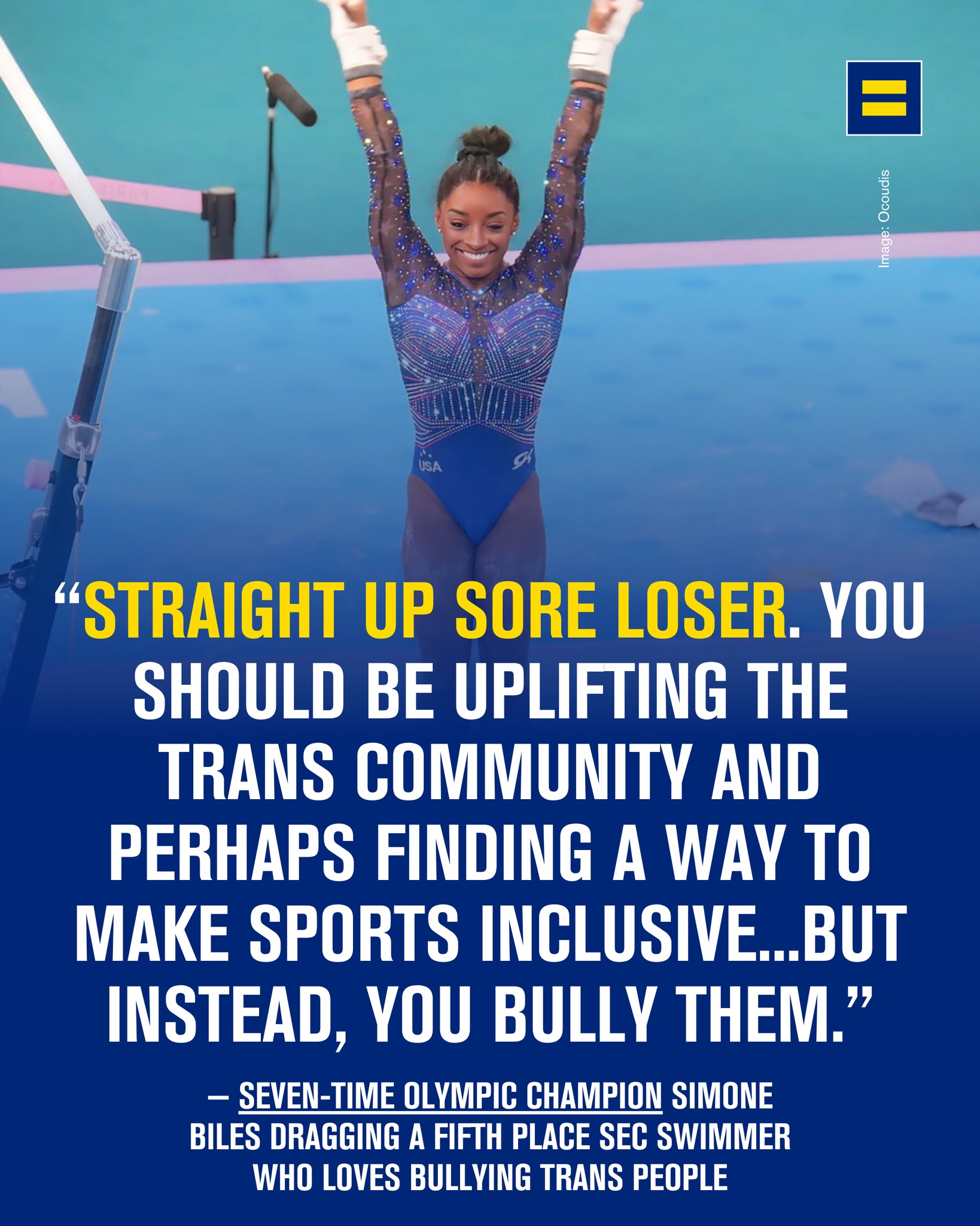 Human - The GOAT has spoken! Simone Biles dragged Riley Gaines, the ...