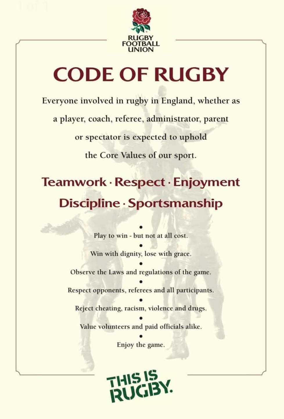 Windermere RUFC - 🏉 RUGBY CORE VALUES 🏉 The core values... | Facebook