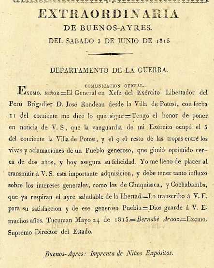 Efemérides. 5 de mayo de 1815: El general José Rondeau ocupó Potosí, en ...