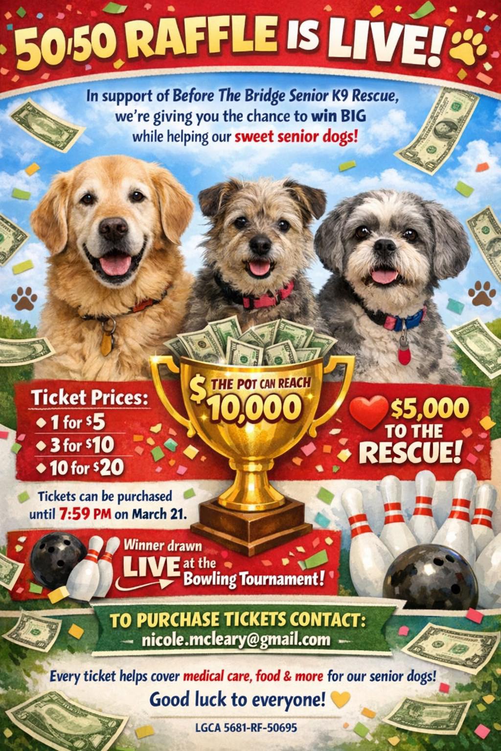 Before - 🎉🐾 50/50 RAFFLE IS LIVE! 🐾🎉 In support of Before The Bridge ...