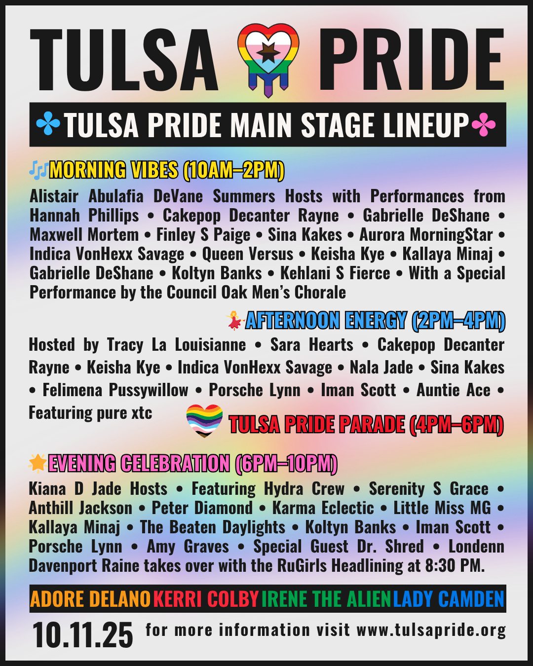 Tulsa Pride - 🌈 Tulsa Pride 2025 – Full Lineup Announced!... | Facebook