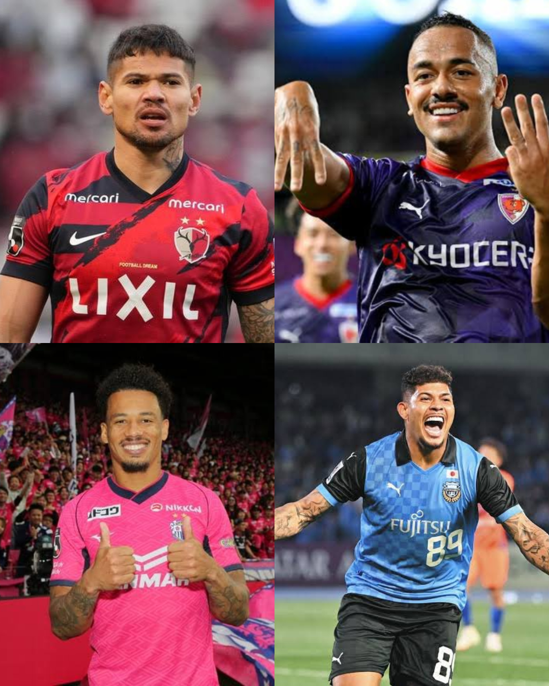 Os quatro principais artilheiros da J1 League neste momento são