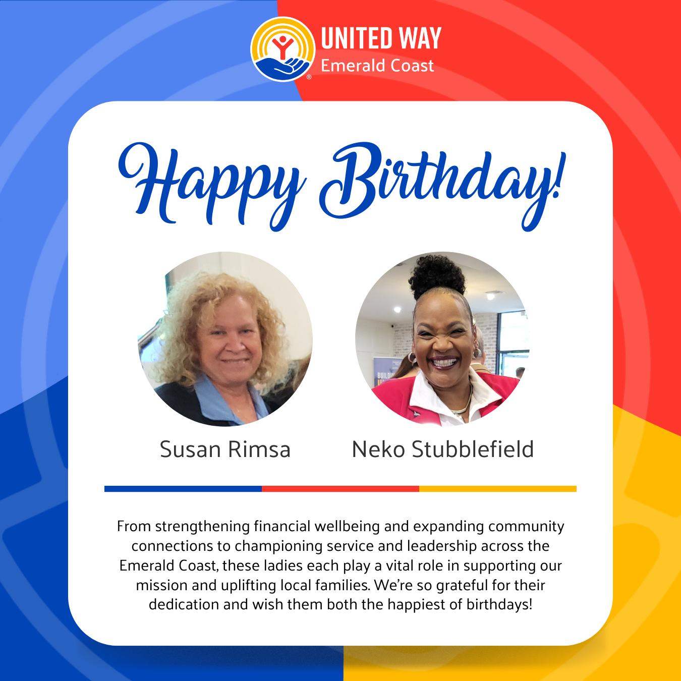United - 🎉💙 Big birthday cheers for our December Board Members! 🎂 Susan ...
