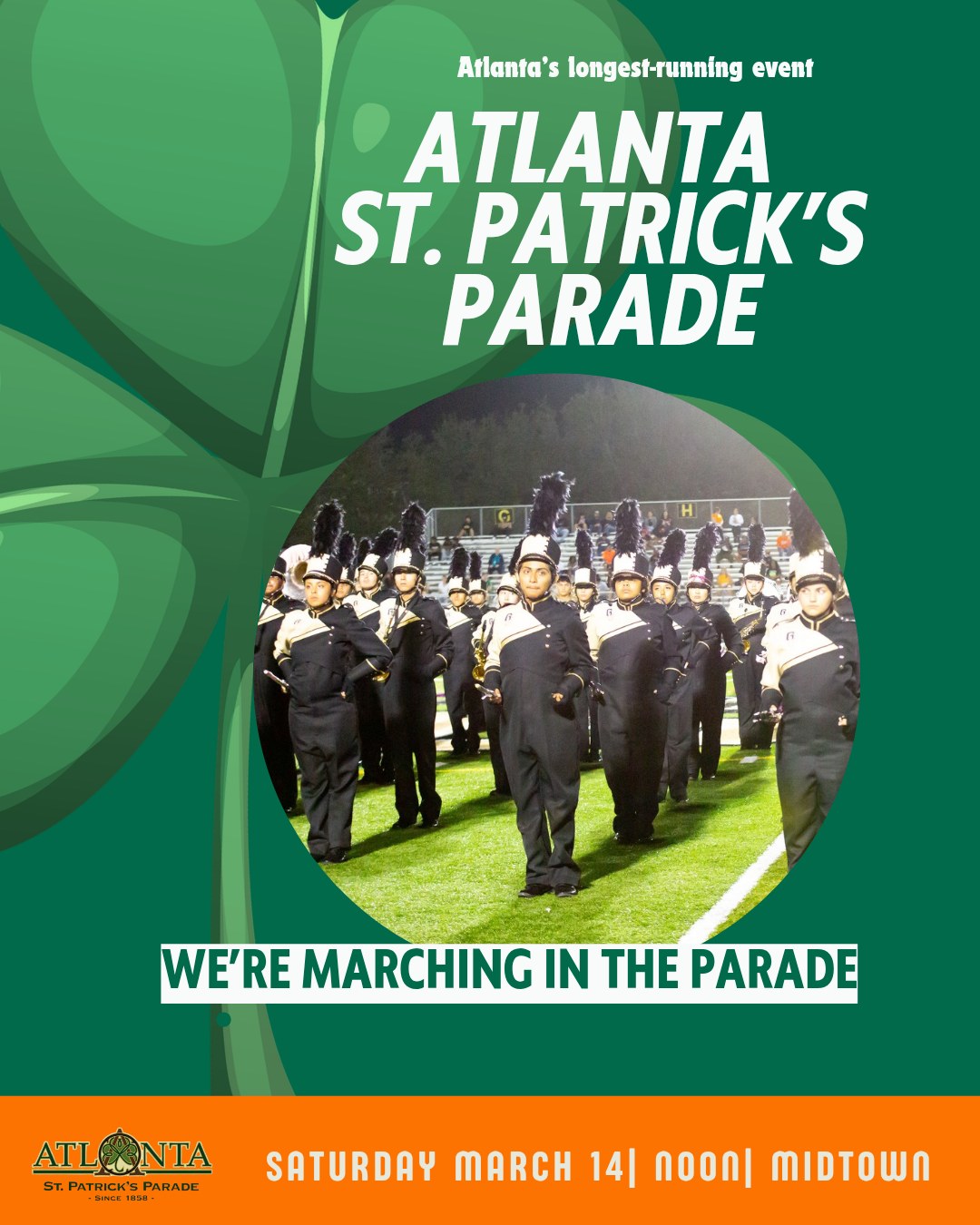 🍀THE TITANS HAVE ARRIVED! 🎺 Our Golden Gate High School Titan Marching Band is in Georgia to perform in tomorrow's 142nd Annual Atlanta St. Patrick's Parade. (see comments for pictures of their