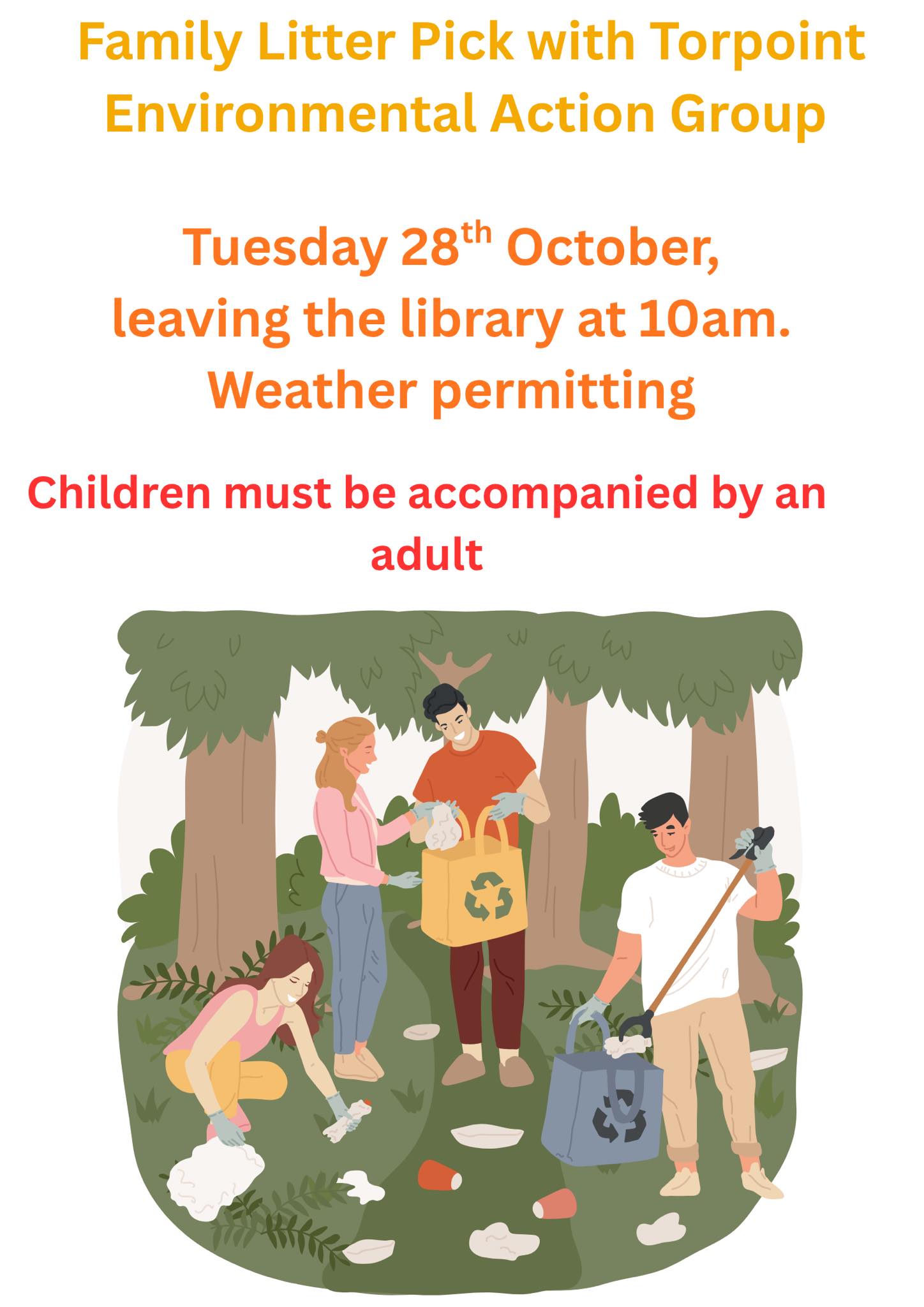 Torpoint - Family Litter Pick leaving the Torpoint Library and ...