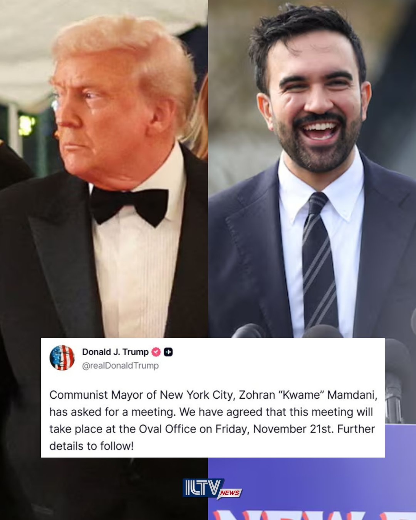 ILTV - New York City Mayor elect Zohran Mamdani is set to meet ...