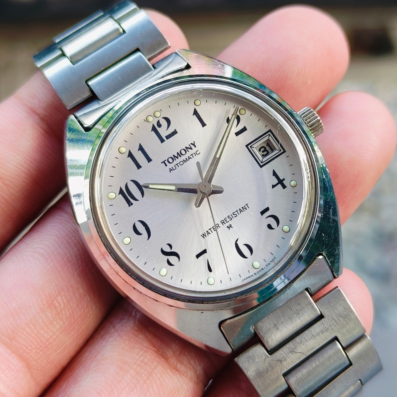 Vintage SEIKO TOMONY Automatic 5001-7030 JAPAN J - หน้าปัดแท้เดิม