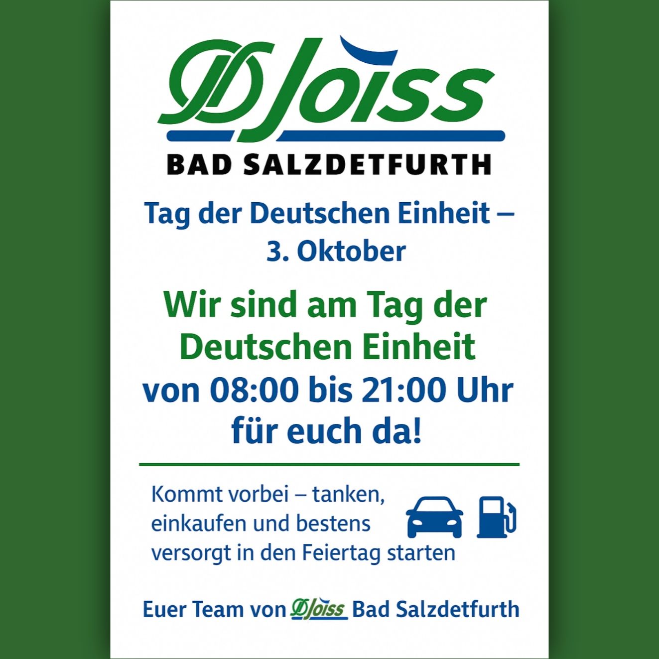 Joiss Tankstelle Bad Salzdetfurth Preise